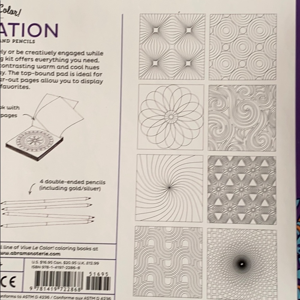 Vive Le Color Coloring Kit Meditation themed pages - Picture 3 of 4